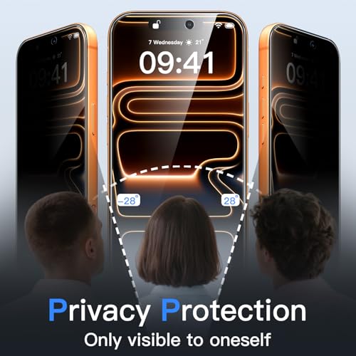 JETech Privacy Screen Protector for iPhone 17 Pro Max, 2-Pack - size: iPhone 17 Pro Max