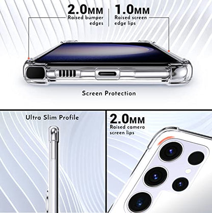 Shields Up for Samsung Galaxy S23 Ultra Case with Card Holder Stand, Clear - color: Clear, size: Galaxy S23 Ultra