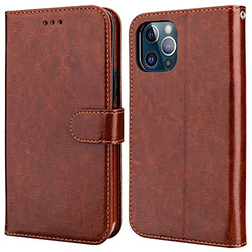Bocasal Detachable Wallet Case Card Holder for iPhone 13 Pro, Brown - color: Brown