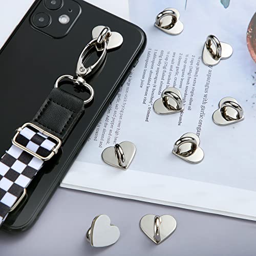 Moxweyeni 8 Pcs Heart Phone Charm Hook,Silver - color: Silver
