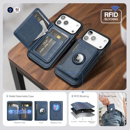 Antsturdy Compatible with MagSafe iPhone 17 Pro Max Wallet Case,Dark Blue - color: Dark Blue, size: iPhone 17 Pro Max - 6.9"