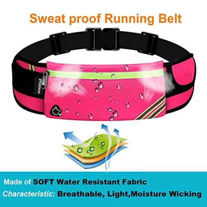 AIKENDO Women Fanny Pack Running Belt,Belt Bag Phone Holder - color: Pink
