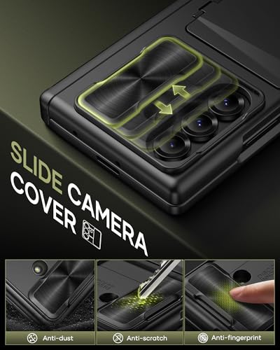 for Samsung Galaxy Z Fold 7 Case with Card Holder, Black - color: Black