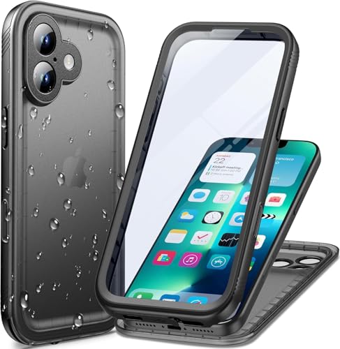 Cozycase for iPhone 17 Waterproof Case Military Heavy Duty Full Body Black | 360 Shockproof with Screen Camera Protector Double IP68 Water Dust Drop Proof Hard Rugged Tough Bumper Front Back Cover - color: Black, size: For iPhone 17