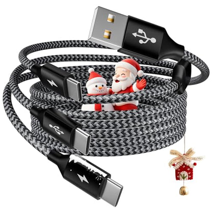 USB A to USB C Cable,3 in 1 USB C Multi Charging Cable for All Devices - color: Blackwhite, size: 1Pack5FT