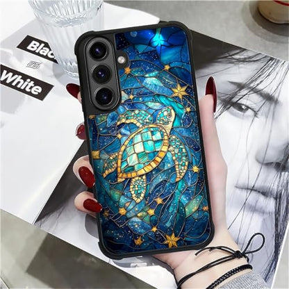 for Samsung Galaxy S26 Case,Soft Silicone Shockproof Bumper Camera Protection Phone Case-Glass Star Turtle - color: Glass Star Turtle, size: Samsung Galaxy S26
