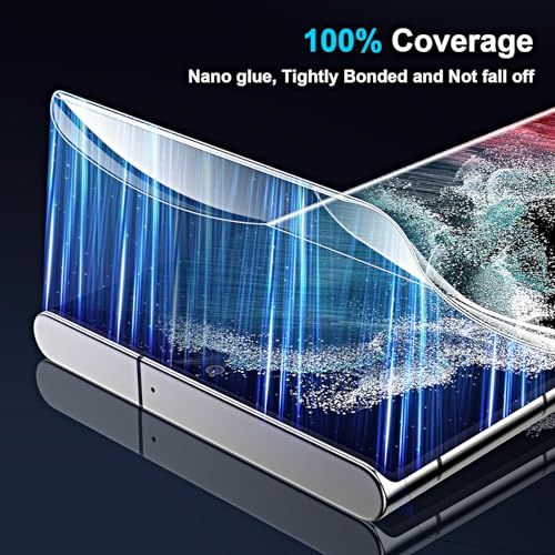 3 Pack Screen Protector for Samsung Galaxy S22 Ultra [Not Glass], Support Fingerprint Flexible TPU Film with Camera Lens Protector, Full Coverage - size: Samsung Galaxy S22 Ultra