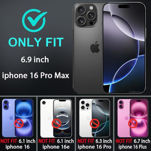 for iPhone 16 Pro Max Case with 2Pcs Tempered Glass Screen Protector, Military Grade 3 in 1 Heavy Duty Shockproof/Drop Proof/Dust Proof Case (Wine Red/Rose Pink) - color: Wine Red/Rose Pink
