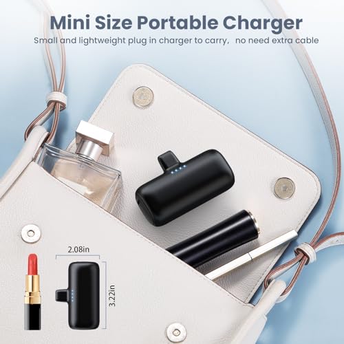 [2-Pack] Mini Portable Charger for iPhone,5200mAh Ultra Compact PD Fast Charging Power Bank,Plug-in Battery Pack Travel Cordless Phone Charger,Compatible with iPhone 14/14Pro/13/12/11/X/8/7/6plus etc