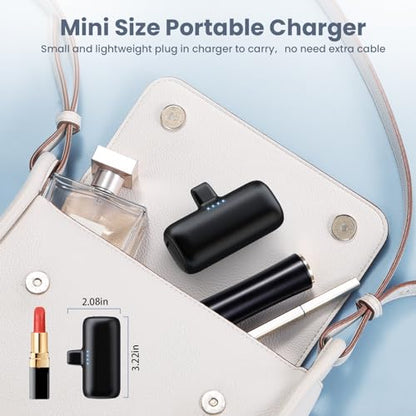 [2-Pack] Mini Portable Charger for iPhone,5200mAh Ultra Compact PD Fast Charging Power Bank,Plug-in Battery Pack Travel Cordless Phone Charger,Compatible with iPhone 14/14Pro/13/12/11/X/8/7/6plus etc