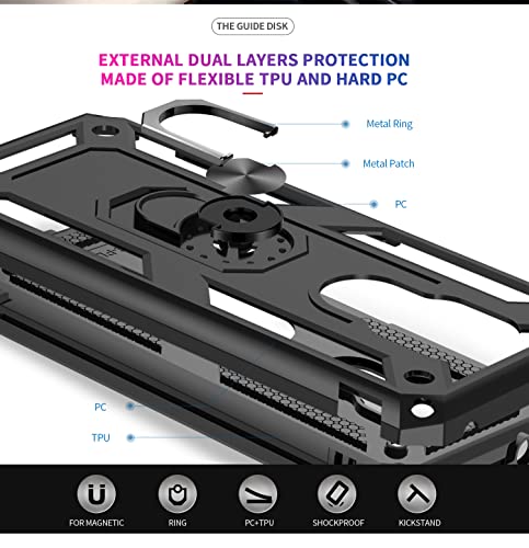 LeYi for Moto G Play 2021 Case: Heavy Duty Shockproof and Stand Black - color: Black, size: 6.5 inch (G Play 2021)