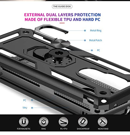 LeYi for Moto G Play 2021 Case: Heavy Duty Shockproof and Stand Black - color: Black, size: 6.5 inch (G Play 2021)