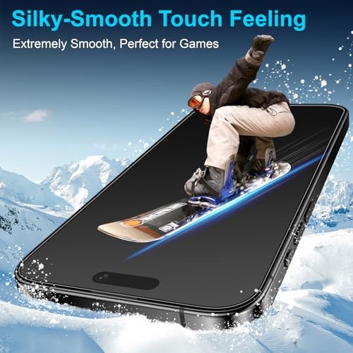 Mothca 2 Pack Matte Glass Screen Protector for iPhone 16 / iPhone 15 (6.1 inch) [Auto Fit Box Dust-Free] Full Coverage Anti-Glare & Anti-Fingerprint Tempered Glass, Bubble Free, Smooth as Silk - size: iPhone 16/15-6.1 Inch