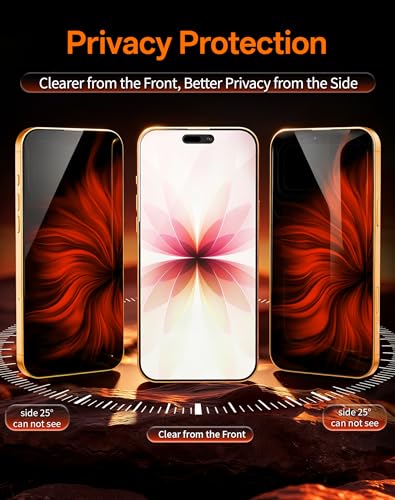 Privacy Screen Protector for iPhone 17 Pro Max 2 Pack - color: for iPhone 17 Pro Max (Red)