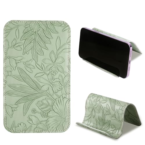 Airplane Travel Essentials for Flying Flex Flap Cell Phone Holder & Flexible Tablet Stand for Desk, Bed, Treadmill, Home & in-Flight Airplane Travel Accessories(1-Carved Green2) - color: 1-Carved Green2