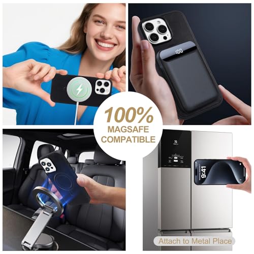 Harryshell Compatible with iPhone 16 Case Wallet Multi Zipper Detachable Removable Cover Purse with RFID Blocking Card Slots Holder Mirror Crossbody Strap (Compatible with Magsafe - Black) - color: Compatible with Magsafe - Black, size: iPhone 16