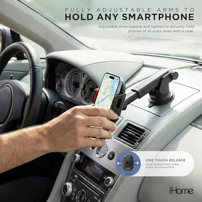 iHome Car Mount, Dashboard/Windshield/Vent Mount, Swivel Neck, Silicone Grip, Adjustable Mount Arm with Suction Cup Base (Adjustable Arm Car Mount) - style: Adjustable Arm Car Mount