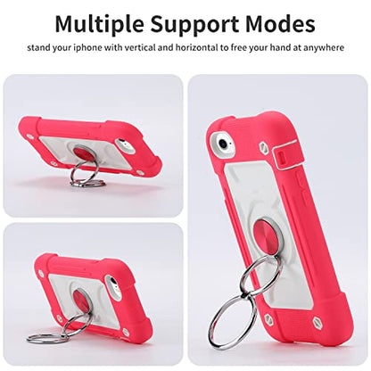 MARKILL Compatible with iPhone 8 Plus/6 Plus Case,iPhone 7 Plus case/iPhone 6S Plus Case 5.5 Inch with Ring Stand, Heavy-Duty Military Grade Shockproof Phone Cover. Hot Pink - color: Hot Pink, size: iPhone 8 Plus/iPhone 7 Plus/6S Plus/6 Plus 5.5"