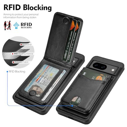 SkyEagle Compatible Magsafe 2 in 1 Detachable Google Pixel 9 Wallet Case with Card Holder Women Men,Magnetic PU Leather RFID Blocking Flip Kickstand Credit Slots,Phone Case for 9 Pro 6.3",Black - color: Black, size: Google Pixel 9 6.3"/Pixel 9 Pro 6.3"