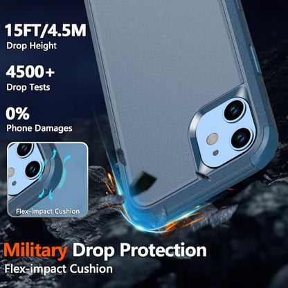 Diverbox for iPhone 12 case,iPhone 12 Magnetic case [with Screen Protector and Camera Lens Protector ] 2 Pack [15 FT Military Grade Drop Protection] Heavy Duty Shockproof Phone Case (Blue) - color: Magnetic Blue