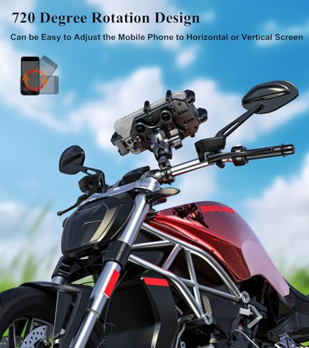 BRCOVAN Motorcycle Phone Mount Holder with Vibration Dampener & Secure Lock