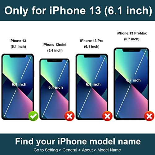 Folosu Compatible with iPhone 13 Case Wallet with Card Holder, 360°Rotation Finger Ring Holder Kickstand Protective RFID Blocking PU Leather Double Buttons Flip Cover 6.1 Inch Mint Green - color: Mint Green