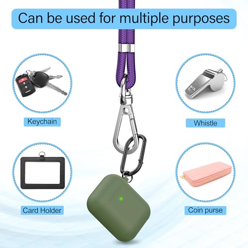 takyu Phone Lanyard, 2 Pack Adjustable Cell Phone Lanyard Crossbody Neck Strap & 2 Pack Wrist Strap with Tether Tabs Compatible for iPhone Android Smartphones- DarkPule Black - color: Dark-puple + Black