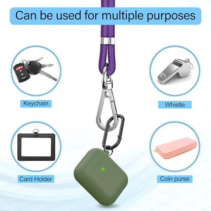 takyu Phone Lanyard, 2 Pack Adjustable Cell Phone Lanyard Crossbody Neck Strap & 2 Pack Wrist Strap with Tether Tabs Compatible for iPhone Android Smartphones- DarkPule Black - color: Dark-puple + Black