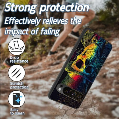 for Google Pixel 9 Pro XL Phone Case TPU Shockproof Full Body Protection Cover 6.8" Gentleman Skull for Pixel 9 Pro XL Lightweight Compatible Wireless Charging Screen Protector Film - color: Gentleman Skull