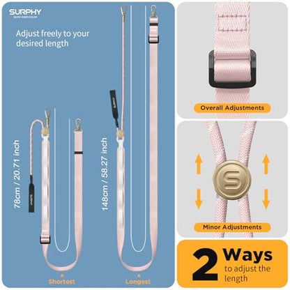 SURPHY Phone Lanyard Crossbody, Phone Strap with Light-Activated Strap Pink - color: Pink