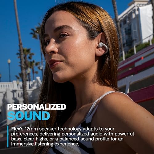 JLab, Flex, Open Ear Earbuds, Clip On True Wireless Bluetooth Earbuds, Cloud White - color: Cloud White