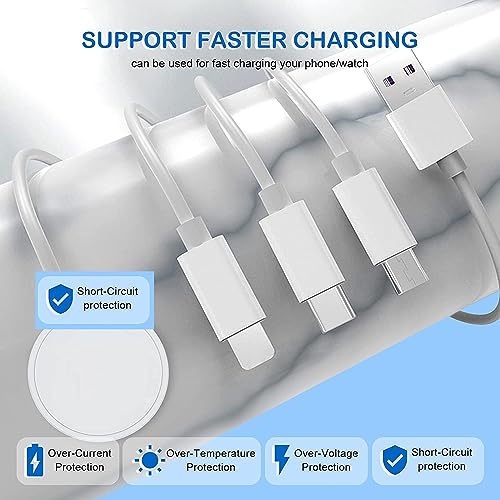 Watch Charger 4 in 1 Portable Smart Charging Cable Compatible with Apple Watch iwatch Series SE/8/7/6/5/4/3/2/1 and Compatible with iPhone,Galaxy,Pixel,Android,Max&Pad (4ft/1.2M) - style: 4 in 1 Type-C