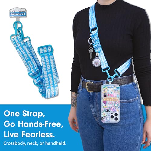 Sonix x Sanrio Crossbody Utility Phone Strap | Adjustable Lanyard Hands-Free Accessory, Universal Tether Tab Attachment - color: Cinnamoroll