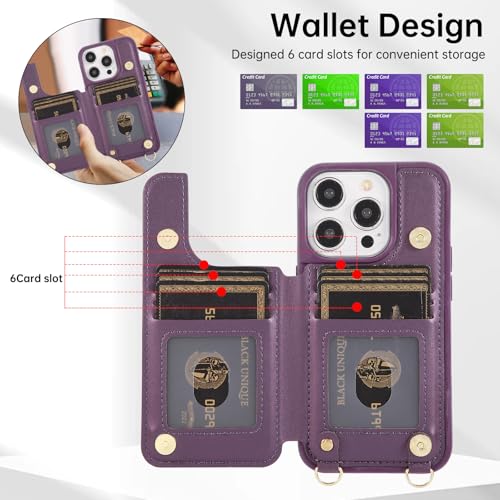 Crossbody Wallet Case for iPhone 12 Pro Max(6.7") with Detachable Strap - PU Leather Flip Folio with Card Slots & RFID Blocking, Sparkling Diamond Accents-Lavender - color: Lavender, size: iPhone 12 Pro Max(6.7")