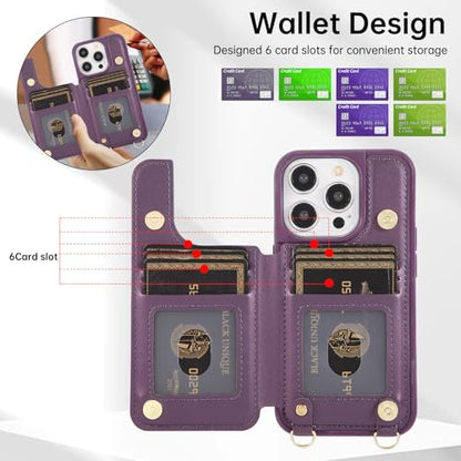 Crossbody Wallet Case for iPhone 12 Pro Max(6.7") with Detachable Strap - PU Leather Flip Folio with Card Slots & RFID Blocking, Sparkling Diamond Accents-Lavender - color: Lavender, size: iPhone 12 Pro Max(6.7")
