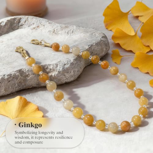 SURPHY Natural Stone Phone Charm, Beaded Phone Wrist Strap with Tether Tab - color: Aventurine Light Amber