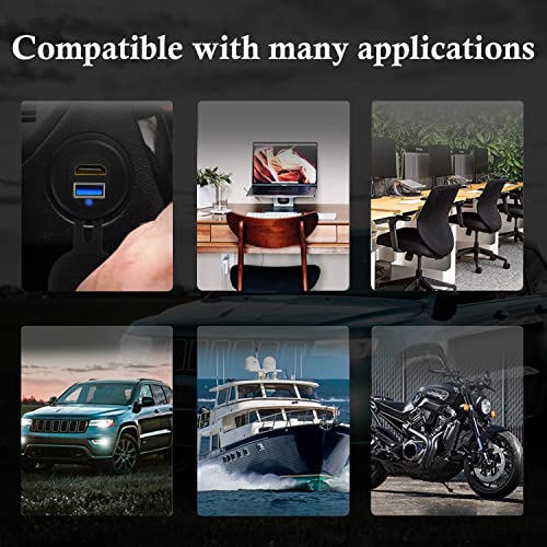Alloy USB 3.0 & HDMI Male to Female Car Mount Flush Cable 1ft - style: USB3.0 & HDMI 1ft