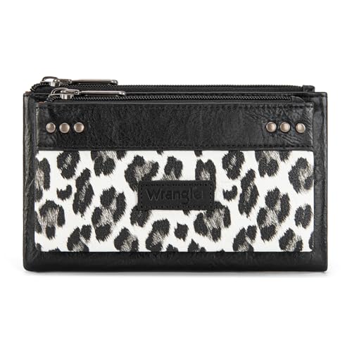 Montana West X Wrangler Large Wallet for Women Female ladies Black Cash Zipper Card Cases & Money Organizers Phone Clutch with Rfid Lining WG366-W113-1BK - color: Black