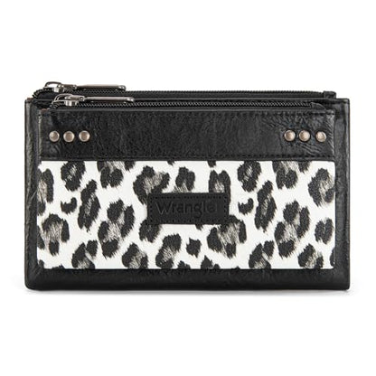 Montana West X Wrangler Large Wallet for Women Female ladies Black Cash Zipper Card Cases & Money Organizers Phone Clutch with Rfid Lining WG366-W113-1BK - color: Black