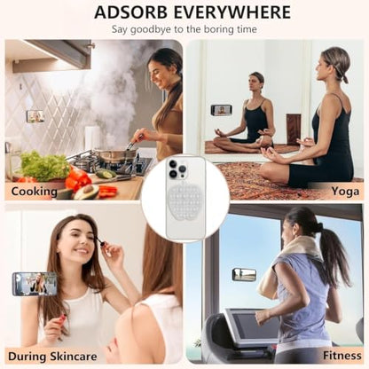 CIEO SuctionPhone Grip, Strong Silicone Suction,Strawberry Sticky Grip,Suitable for Selfies and Videos on Mirrors, Bathrooms and Smooth Surfaces, Compatible with iPhone (Transparent) - color: Transparent