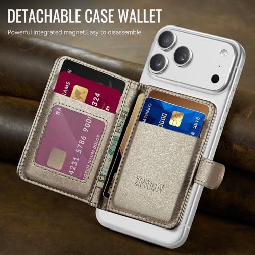 for Magsafe Magnetic Phone Wallet Card Holder, Elegant Titanium - color: Elegant Titanium