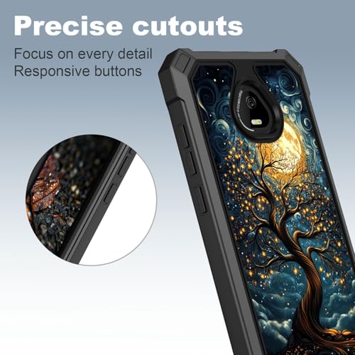 for Schok Volt Sv67q Sv67332 Case with Screen Protector, Military Grade Drop Protection, Dual Layer Hybrid Shockproof Protection TPU Phone Case for Schok Volt Sv67q, Tree of The Universe - color: Tree of the Universe