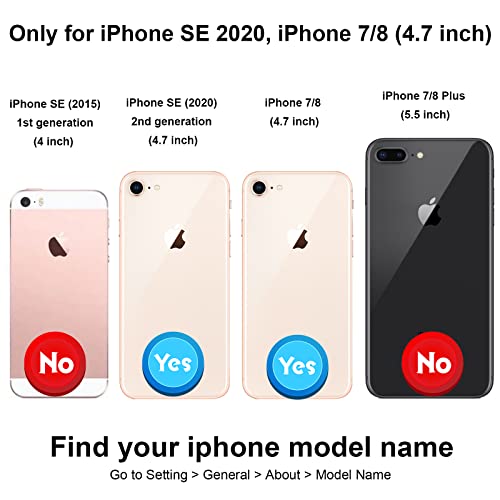 HAOPINSH for iPhone SE(2022) iPhone SE(2020) iPhone 7/8 Wallet Case with Card Holder, Pink Blue Marble Back Flip Folio PU Leather Kickstand Card Slots, Double Magnetic Clasp Cover 4.7" - color: Pink Blue Marble