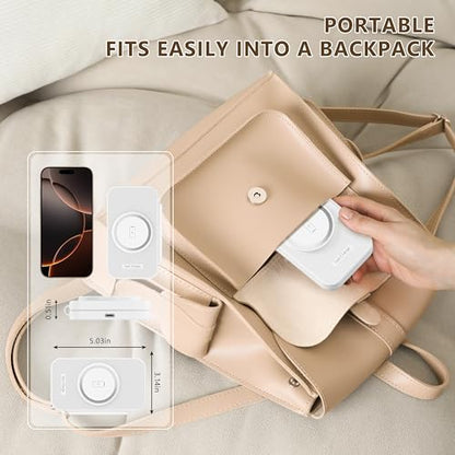 2026 Traveling Portable Wireless Mag-Safe Fast Charging Station - color: White