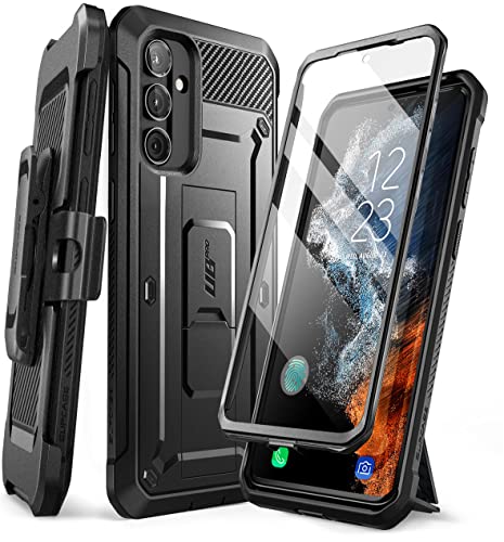 SUPCASE for Samsung Galaxy A54 5G Case with Kickstand, Black | Built-in Screen Protector, Rotatable Belt-Clip, Military-Grade Drop Protection, Full-Body Rugged, Unicorn Beetle Pro - size: Galaxy A54 5G