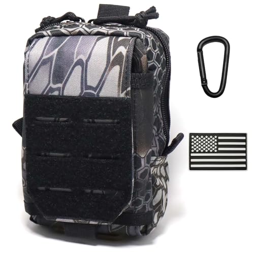 Tactical Molle Utility Pouch Cell Phone Pouch, Waist Bag Belt Pouch for Men, EDC Bag Gadget Organizer Vest Pack Purse Mobile Phone Case Hunting Compact Bag for Runing - color: Python Camouflage