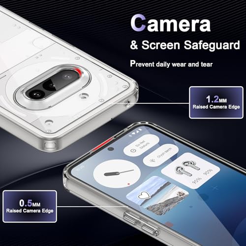 Case for Nothing Phone 3a, Military Grade Drop Protection Phone Case, Yellowing Resistant, Anti-Scratch Hard PC Back, Shockproof Hard Ultra-Thin Protective Cover, Clear - size: Nothing Phone 3a