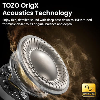 TOZO NC9 Hybrid Active Noise Cancelling Wireless Earbuds, 60H, LED Display - color: Red