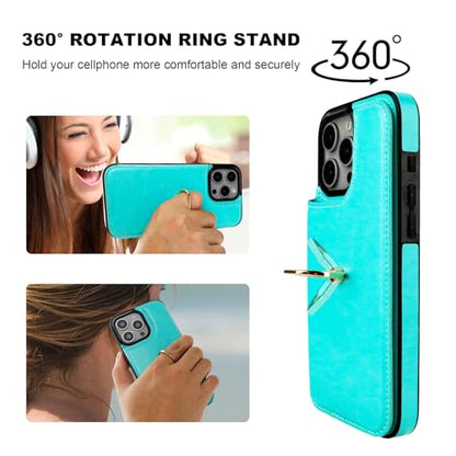 ONETOP for iPhone 16 Pro Max Wallet Case with Credit Card Holder,LightBlue - color: Light Blue
