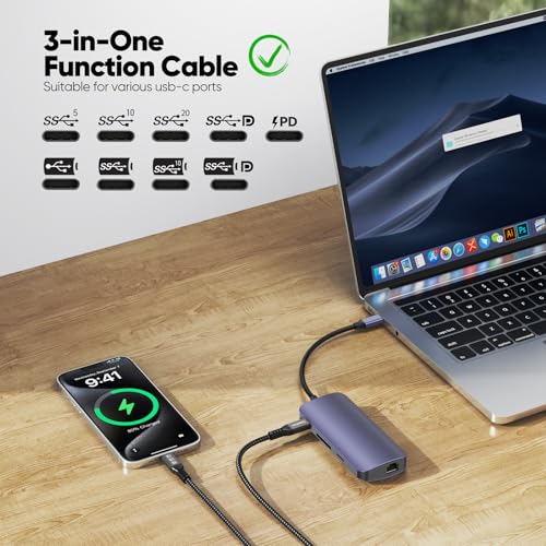 USB C 3.2 Gen 2 Cable 10ft, 4K@144Hz/ 20Gbps/ 100W - size: 10ft